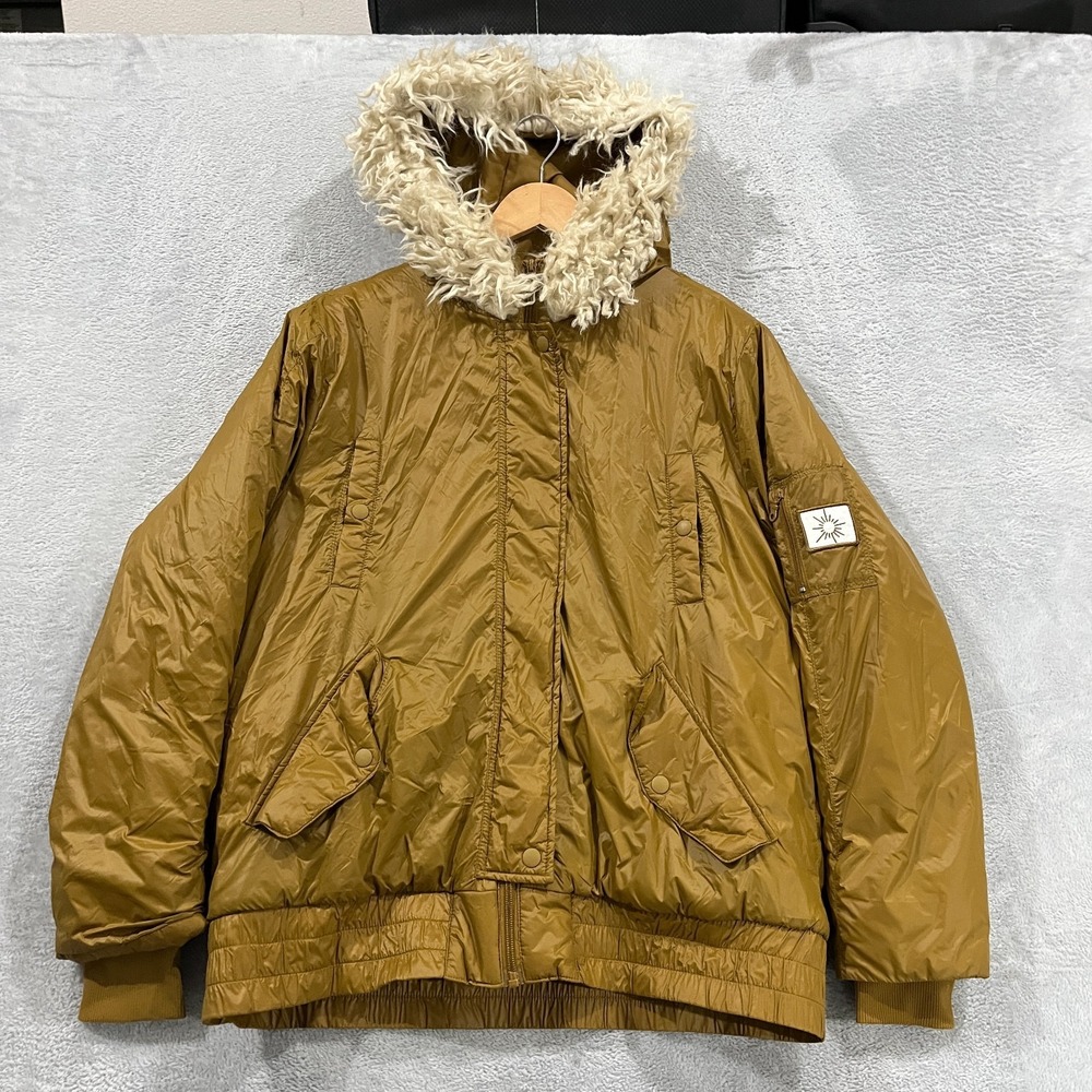 Offline by Aerie Puffer Jacket Womens Medium Hooded Fur Outerwear Winter Casual